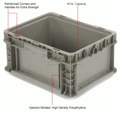 Global Industrial Stackable Straight Wall Container, Solid, 12"Lx15"Wx7-1/2"H, Gray 22 Global Industrial Stackable Straight Wall Container, Solid, 12"Lx15"Wx7-1/2"H, Gray -Containers & Organizers Sales Store 652742 1wco