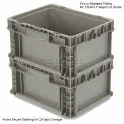 Global Industrial Stackable Straight Wall Container, Solid, 12"Lx15"Wx7-1/2"H, Gray 24 Global Industrial Stackable Straight Wall Container, Solid, 12"Lx15"Wx7-1/2"H, Gray -Containers & Organizers Sales Store 652742 3wco