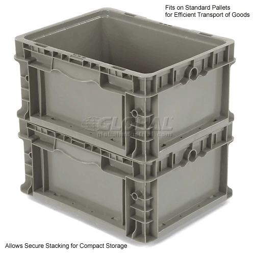 Global Industrial Stackable Straight Wall Container, Solid, 12"Lx15"Wx7-1/2"H, Gray 12 Global Industrial Stackable Straight Wall Container, Solid, 12"Lx15"Wx7-1/2"H, Gray - Image 12