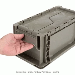 Global Industrial™ Stackable Straight Wall Container, Solid, 13-1/2"Lx7-3/8"Wx6-3/4"H, Gray -Containers & Organizers Sales Store 652743IN 4wco