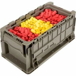 Global Industrial™ Stackable Straight Wall Container, Solid, 13-1/2"Lx7-3/8"Wx6-3/4"H, Gray -Containers & Organizers Sales Store 652743 03
