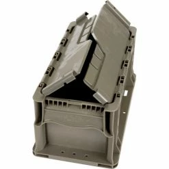 Global Industrial™ Stackable Straight Wall Container, Solid, 13-1/2"Lx7-3/8"Wx6-3/4"H, Gray -Containers & Organizers Sales Store 652743 05