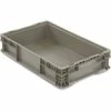 Global Industrial Stackable Straight Wall Container, Solid, 24"Lx15"Wx5"H, Gray