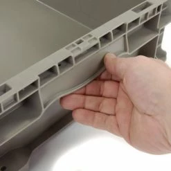 Global Industrial™ Stackable Straight Wall Container, Solid, 24"Lx15"Wx5"H, Gray -Containers & Organizers Sales Store 652744 03