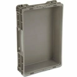 Global Industrial™ Stackable Straight Wall Container, Solid, 24"Lx15"Wx5"H, Gray -Containers & Organizers Sales Store 652744 05