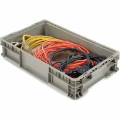 Global Industrial™ Stackable Straight Wall Container, Solid, 24"Lx15"Wx5"H, Gray -Containers & Organizers Sales Store 652744 06