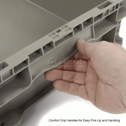 Global Industrial™ Stackable Straight Wall Container, Solid, 24"Lx15"Wx5"H, Gray -Containers & Organizers Sales Store 652744 2wco