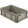 Global Industrial Stackable Straight Wall Container, Solid, 24"Lx15"Wx7-1/2"H, Gray