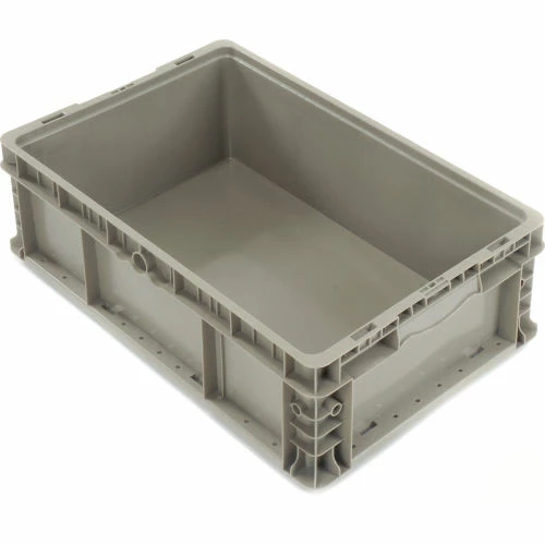 Global Industrial Stackable Straight Wall Container, Solid, 24"Lx15"Wx7-1/2"H, Gray 4 Global Industrial Stackable Straight Wall Container, Solid, 24"Lx15"Wx7-1/2"H, Gray - Image 4