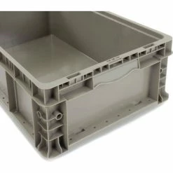 Global Industrial™ Stackable Straight Wall Container, Solid, 24"Lx15"Wx9-1/2"H, Gray -Containers & Organizers Sales Store 652745 04