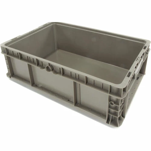 Global Industrial Stackable Straight Wall Container, Solid, 24"Lx15"Wx7-1/2"H, Gray 6 Global Industrial Stackable Straight Wall Container, Solid, 24"Lx15"Wx7-1/2"H, Gray - Image 6