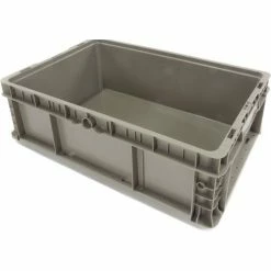 Global Industrial™ Stackable Straight Wall Container, Solid, 24"Lx15"Wx9-1/2"H, Gray -Containers & Organizers Sales Store 652745 05