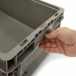 Global Industrial™ Stackable Straight Wall Container, Solid, 24"Lx15"Wx9-1/2"H, Gray -Containers & Organizers Sales Store 652745 06