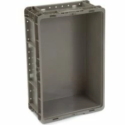 Global Industrial™ Stackable Straight Wall Container, Solid, 24"Lx15"Wx9-1/2"H, Gray -Containers & Organizers Sales Store 652745 08