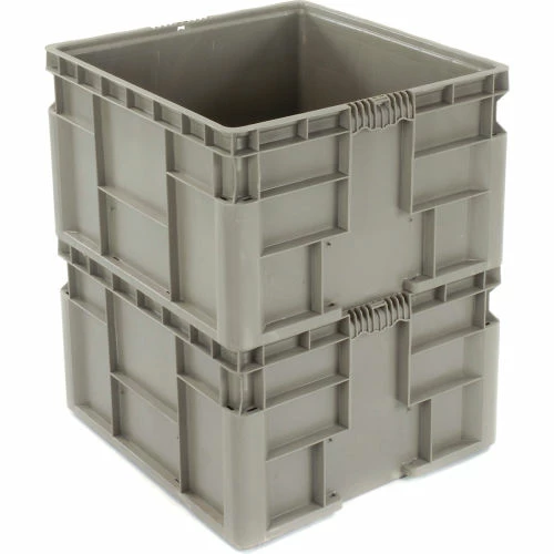 Global Industrial Stackable Straight Wall Container, Solid, 24"Lx22-1/2"Wx14-1/2"H, Gray 2 Global Industrial Stackable Straight Wall Container, Solid, 24"Lx22-1/2"Wx14-1/2"H, Gray - Image 2