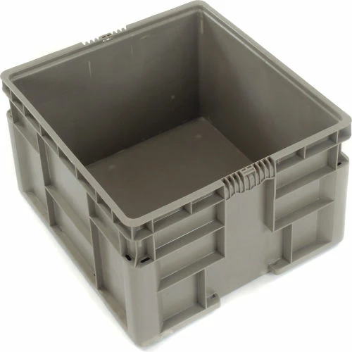 Global Industrial Stackable Straight Wall Container, Solid, 24"Lx22-1/2"Wx14-1/2"H, Gray 4 Global Industrial Stackable Straight Wall Container, Solid, 24"Lx22-1/2"Wx14-1/2"H, Gray - Image 4