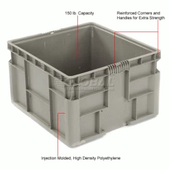 Global Industrial Stackable Straight Wall Container, Solid, 24"Lx22-1/2"Wx14-1/2"H, Gray 32 Global Industrial Stackable Straight Wall Container, Solid, 24"Lx22-1/2"Wx14-1/2"H, Gray -Containers & Organizers Sales Store 652747 1wco