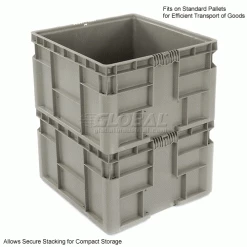 Global Industrial Stackable Straight Wall Container, Solid, 24"Lx22-1/2"Wx14-1/2"H, Gray 34 Global Industrial Stackable Straight Wall Container, Solid, 24"Lx22-1/2"Wx14-1/2"H, Gray -Containers & Organizers Sales Store 652747 3wco