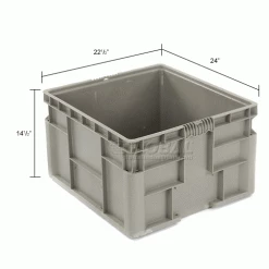Global Industrial Stackable Straight Wall Container, Solid, 24"Lx22-1/2"Wx14-1/2"H, Gray 35 Global Industrial Stackable Straight Wall Container, Solid, 24"Lx22-1/2"Wx14-1/2"H, Gray -Containers & Organizers Sales Store 652747 dim