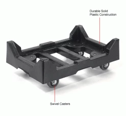 Attached Lid Shipping Container 27-3/16 x 16-5/8 x 12-1/2 Blue with Dolly Combo -Containers & Organizers Sales Store 652754 1wco