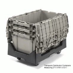 Attached Lid Shipping Container 27-3/16 x 16-5/8 x 12-1/2 Gray with Dolly Combo 56 Attached Lid Shipping Container 27-3/16 x 16-5/8 x 12-1/2 Gray with Dolly Combo -Containers & Organizers Sales Store 652754 3wco 2