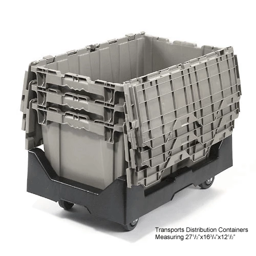 Attached Lid Shipping Container 27-3/16 x 16-5/8 x 12-1/2 Gray with Dolly Combo 27 Attached Lid Shipping Container 27-3/16 x 16-5/8 x 12-1/2 Gray with Dolly Combo - Image 27