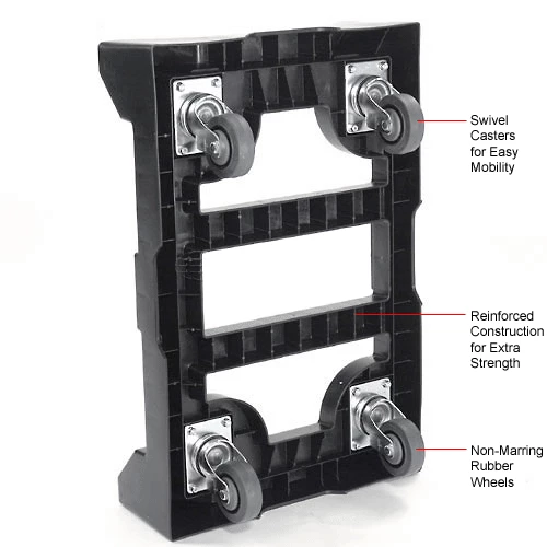 Attached Lid Shipping Container 27-3/16 x 16-5/8 x 12-1/2 Gray with Dolly Combo 29 Attached Lid Shipping Container 27-3/16 x 16-5/8 x 12-1/2 Gray with Dolly Combo - Image 29