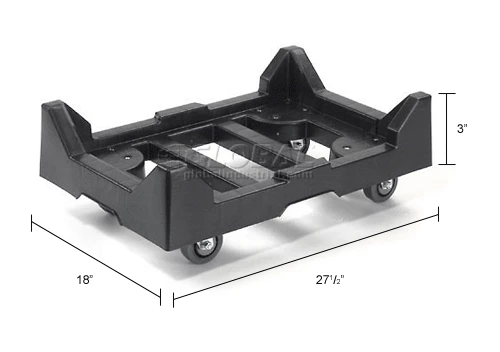 Attached Lid Shipping Container 27-3/16 x 16-5/8 x 12-1/2 Gray with Dolly Combo 30 Attached Lid Shipping Container 27-3/16 x 16-5/8 x 12-1/2 Gray with Dolly Combo - Image 30