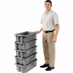 LEWISBins SN2414-8 Polyethylene Container 24"L x 14"W x 8"H, Gray - Pkg Qty 5 -Containers & Organizers Sales Store 652907GY 06