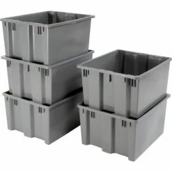 LEWISBins SN2420-13 Polyethylene Container 24"L x 20"W x 13"H, Gray - Pkg Qty 5 -Containers & Organizers Sales Store 652908GY 02