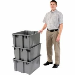 LEWISBins SN2420-13 Polyethylene Container 24"L x 20"W x 13"H, Gray - Pkg Qty 5 -Containers & Organizers Sales Store 652908GY 06