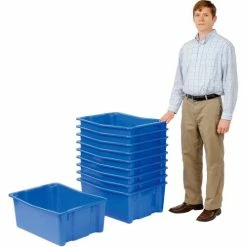 LEWISBins SN2618-10 Polyethylene Container 26"L x 18-3/4"W x 10"H, Blue - Pkg Qty 5 24 LEWISBins SN2618-10 Polyethylene Container 26"L x 18-3/4"W x 10"H, Blue - Pkg Qty 5 -Containers & Organizers Sales Store 652909BL 03