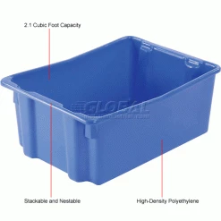 LEWISBins SN2618-10 Polyethylene Container 26"L x 18-3/4"W x 10"H, Blue - Pkg Qty 5 35 LEWISBins SN2618-10 Polyethylene Container 26"L x 18-3/4"W x 10"H, Blue - Pkg Qty 5 -Containers & Organizers Sales Store 652909BL 1wco