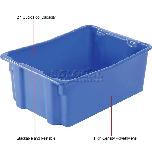 LEWISBins SN2618-10 Polyethylene Container 26"L x 18-3/4"W x 10"H, Blue - Pkg Qty 5 15 LEWISBins SN2618-10 Polyethylene Container 26"L x 18-3/4"W x 10"H, Blue - Pkg Qty 5 - Image 15