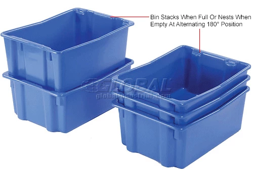 LEWISBins SN2618-10 Polyethylene Container 26"L x 18-3/4"W x 10"H, Blue - Pkg Qty 5 19 LEWISBins SN2618-10 Polyethylene Container 26"L x 18-3/4"W x 10"H, Blue - Pkg Qty 5 - Image 19