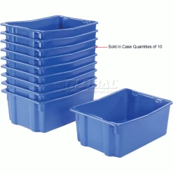 LEWISBins SN2618-10 Polyethylene Container 26"L x 18-3/4"W x 10"H, Blue - Pkg Qty 5 40 LEWISBins SN2618-10 Polyethylene Container 26"L x 18-3/4"W x 10"H, Blue - Pkg Qty 5 -Containers & Organizers Sales Store 652909BL 6wco