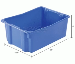 LEWISBins SN2618-10 Polyethylene Container 26"L x 18-3/4"W x 10"H, Blue - Pkg Qty 5 41 LEWISBins SN2618-10 Polyethylene Container 26"L x 18-3/4"W x 10"H, Blue - Pkg Qty 5 -Containers & Organizers Sales Store 652909BL dim