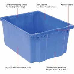 LEWISBins SN3024-15 Polyethylene Container 30"L x 24"W x 15"H, Blue -Containers & Organizers Sales Store 652910BL 1wco
