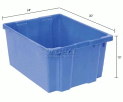 LEWISBins SN3024-15 Polyethylene Container 30"L x 24"W x 15"H, Blue -Containers & Organizers Sales Store 652910BL dim