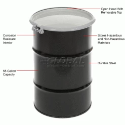 Global Industrial Carbon Steel Drum 55 Gallon Open Head 22 Global Industrial Carbon Steel Drum 55 Gallon Open Head -Containers & Organizers Sales Store 657106 1wco