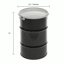 Global Industrial™ Carbon Steel Drum 55 Gallon Open Head with Epoxy Phenolic Lining -Containers & Organizers Sales Store 657106 dim 1