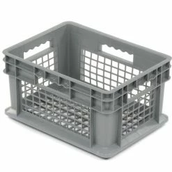 Global Industrial™ Mesh Straight Wall Container, 15-3/4"Lx11-3/4"Wx8-1/4"H, Gray - Pkg Qty 12