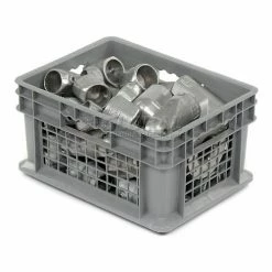 Global Industrial™ Mesh Straight Wall Container, 15-3/4"Lx11-3/4"Wx8-1/4"H, Gray - Pkg Qty 12 -Containers & Organizers Sales Store 662111 02