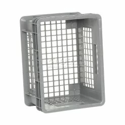 Global Industrial™ Mesh Straight Wall Container, 15-3/4"Lx11-3/4"Wx8-1/4"H, Gray - Pkg Qty 12 -Containers & Organizers Sales Store 662111 04