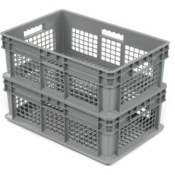 Global Industrial™ Mesh Straight Wall Container, 23-3/4"Lx15-3/4"Wx8-1/4"H, Gray - Pkg Qty 4 -Containers & Organizers Sales Store 662112