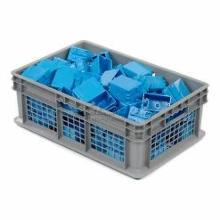 Global Industrial™ Mesh Straight Wall Container, 23-3/4"Lx15-3/4"Wx8-1/4"H, Gray - Pkg Qty 4 -Containers & Organizers Sales Store 662112 01