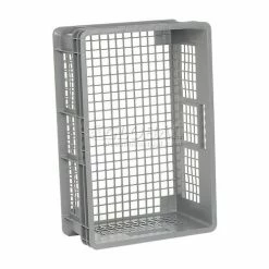 Global Industrial™ Mesh Straight Wall Container, 23-3/4"Lx15-3/4"Wx8-1/4"H, Gray - Pkg Qty 4 -Containers & Organizers Sales Store 662112 03