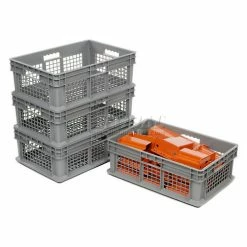 Global Industrial™ Mesh Straight Wall Container, 23-3/4"Lx15-3/4"Wx8-1/4"H, Gray - Pkg Qty 4 -Containers & Organizers Sales Store 662112 04