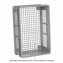 Global Industrial™ Mesh Straight Wall Container, 23-3/4"Lx15-3/4"Wx8-1/4"H, Gray - Pkg Qty 4 -Containers & Organizers Sales Store 662112 3wco