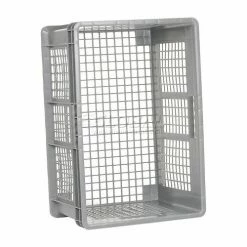Global Industrial™ Mesh Straight Wall Container, 23-3/4"Lx15-3/4"Wx12-1/4"H, Gray - Pkg Qty 3 -Containers & Organizers Sales Store 662113 03